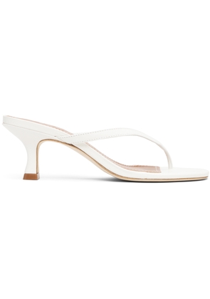 Staud White Freja Kitten Heeled Sandals