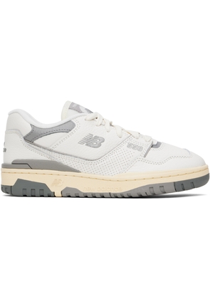 New Balance White & Gray 550 Sneakers