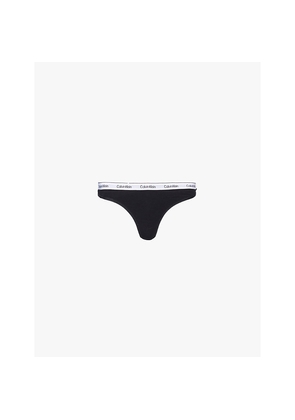 Womens Calvin Klein Modern Logo Low-Rise Stretch-Cotton Thong