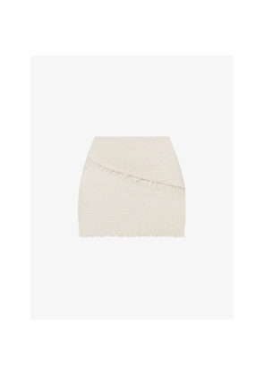 Womens Mistress Rocks Distressed Slim-Fit High-Rise Tweed Mini Skirt