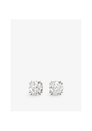 Womens Swarovski Constella Rhodium-Plated and Zirconia Stud Earrings