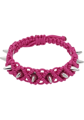 We11done Pink Handmade Studded Noeud Bracelet