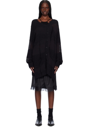 YOHJI YAMAMOTO Black 5G Randome Damage Processed Cardigan