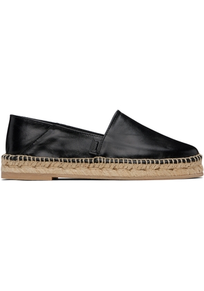 AMI Paris Black 'AMI Leather' Espadrilles