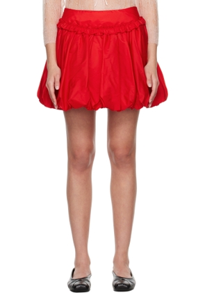 Simone Rocha Red Gathered Bubble Miniskirt