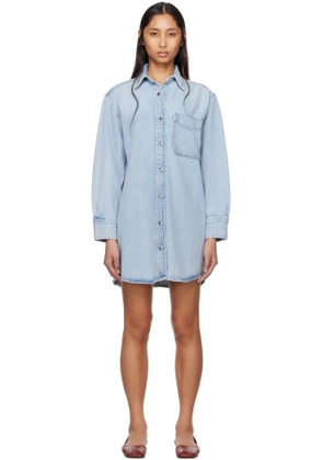 FRAME Blue 'The Shirt' Denim Minidress