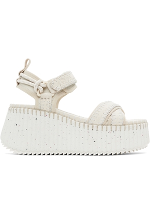 Chloé Off-White Nama Wedge Sandals