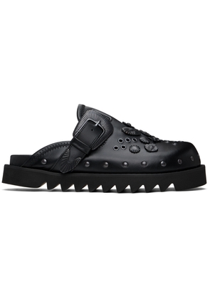 Toga Virilis SSENSE Exclusive Black Eyelet Metal Sabot Slip-on Loafers