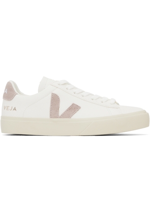 VEJA White & Pink Campo Leather Sneakers