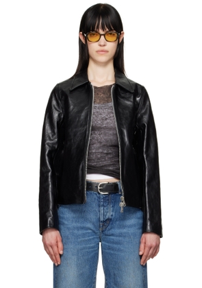 OUR LEGACY Black Mini Leather Jacket
