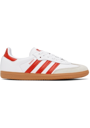 adidas Originals White & Red Samba OG Sneakers