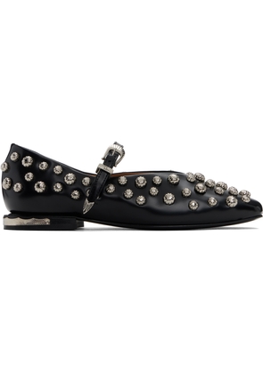 Toga Pulla Black Polido Ballerina Flats