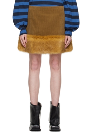 FIDAN NOVRUZOVA Brown & Orange Fox Miniskirt