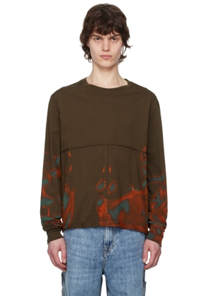 Eckhaus Latta Brown Lapped Long Sleeve T-shirt
