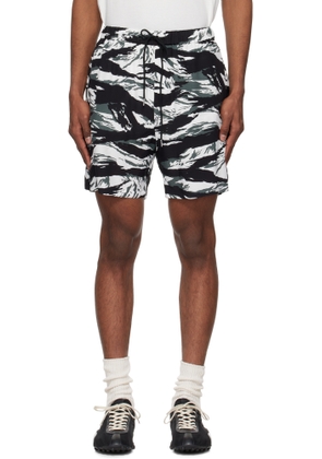 TAKAHIROMIYASHITA TheSoloist. Black & White Tiger Camouflage Shorts