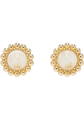 Valentino Garavani Gold & Off-White Pas Plus Earrings