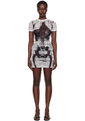 Jean Paul Gaultier White & Black 'The Squeletor' Minidress