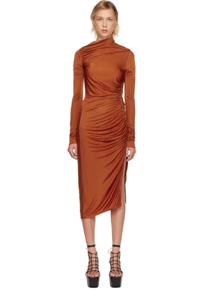 Rick Owens Lilies Orange Concordians Svita LS Midi Dress
