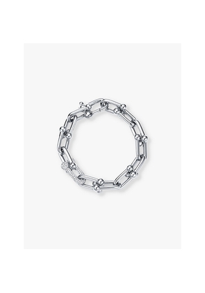 Womens Tiffany & Co Tiffany Hardwear Double Link 18ct White-Gold and 1.70ct Pavé-Diamond Bracelet
