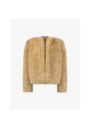 Womens Ro&Zo Issy Cropped Faux-Fur Jacket