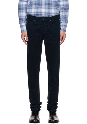 TOM FORD Navy 12 Waves Cord Stretch Slim Fit Trousers