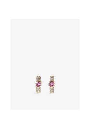 Womens Roxanne First Pear-Cut 14ct Yellow Gold, 0.09cts Diamond and 0.24ct Sapphire Single Hoop Earring