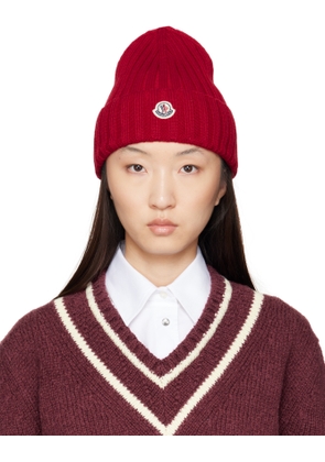 Moncler Red Wool Beanie