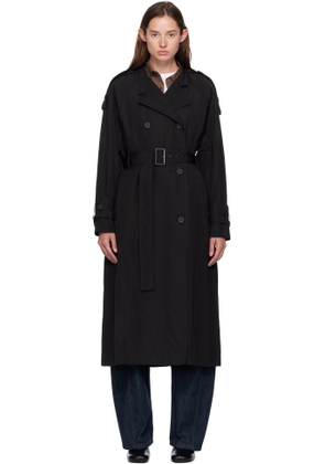 Moncler Black Matte Trevoux Trench Coat