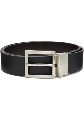 Hugo Black & Brown Leather Reversible Belt