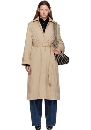 Moncler Beige Yevre Down Trench Coat