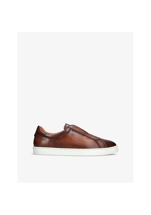 Mens Magnanni Laceless Panelled Leather Low-Top Trainers