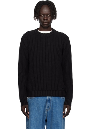 Hugo Black Embroidered-Logo Sweater