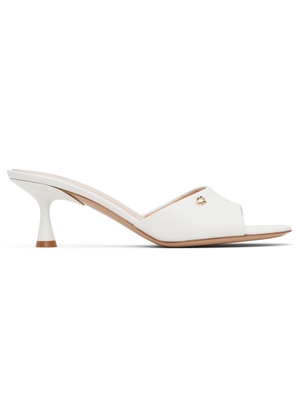 Gianvito Rossi White Ascent 55 Mules