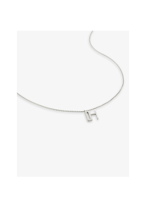 Womens Monica Vinader H Letter-Charm Sterling-Silver Pendant Necklace