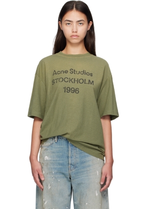 Acne Studios Green Logo Relaxed-Fit T-shirt