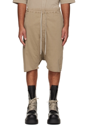 Rick Owens DRKSHDW Taupe Concordians Drawstring Pods Shorts
