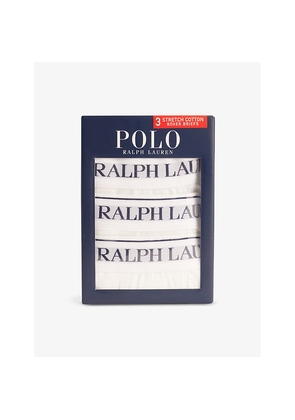 Mens Polo Ralph Lauren Branded-Waistband Pack Of Three Stretch-Cotton Briefs