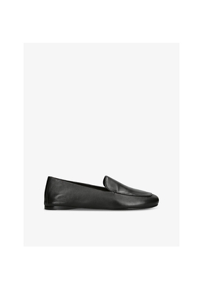 Womens Khaite Monroe Square-Toe Leather Loafers