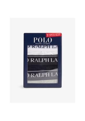 Mens Polo Ralph Lauren Branded-Waist Stretch-Cotton Briefs Pack Of Three