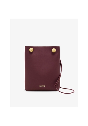 Womens Loewe Pebble Branded Leather Cross-Body Pouch