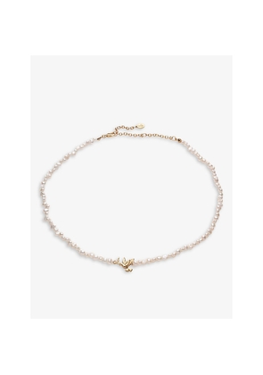 Womens La Maison Couture With Love Darling 14ct Yellow Gold-Plated Remelted Brass, Pearl and Glass Necklace