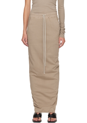 Rick Owens DRKSHDW Taupe Concordians Pull On Pillar Maxi Skirt