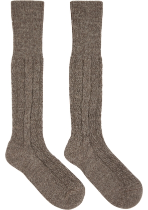 Maison Margiela Brown Bootleg Socks