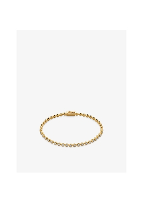 Womens Monica Vinader Diamond Essential Tennis 18ct Yellow Gold-Plated Vermeil Sterling-Silver and 0.25ct Lab-Grown Diamond Bracelet