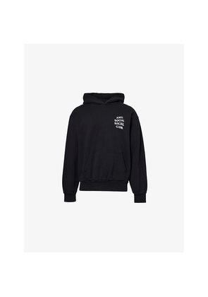 Mens Anti Social Social Club Kkotch Flower-Print Relaxed-Fit Cotton-Jersey Hoody