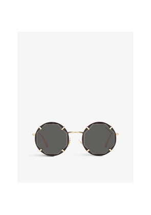 Womens Tiffany & Co Tf3091 Round-Frame Metal Sunglasses
