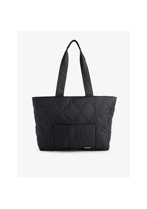 Womens Adanola Quilted Logo-Print Recycled-Nylon Tote Bag