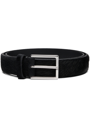 Anderson's Black Narrow Pony Leather Buckle Belt