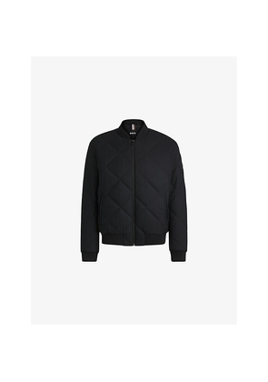 Mens Boss Quilted Baseball-Collar Wool-Blend Jacket