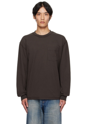 MM6 Maison Margiela Brown Long Sleeve T-shirt